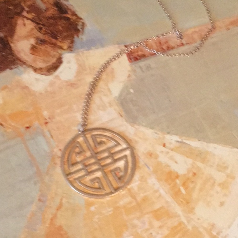 Gold Asian Double Happiness Pendant/Sweater Necklace - Picture 3 of 5